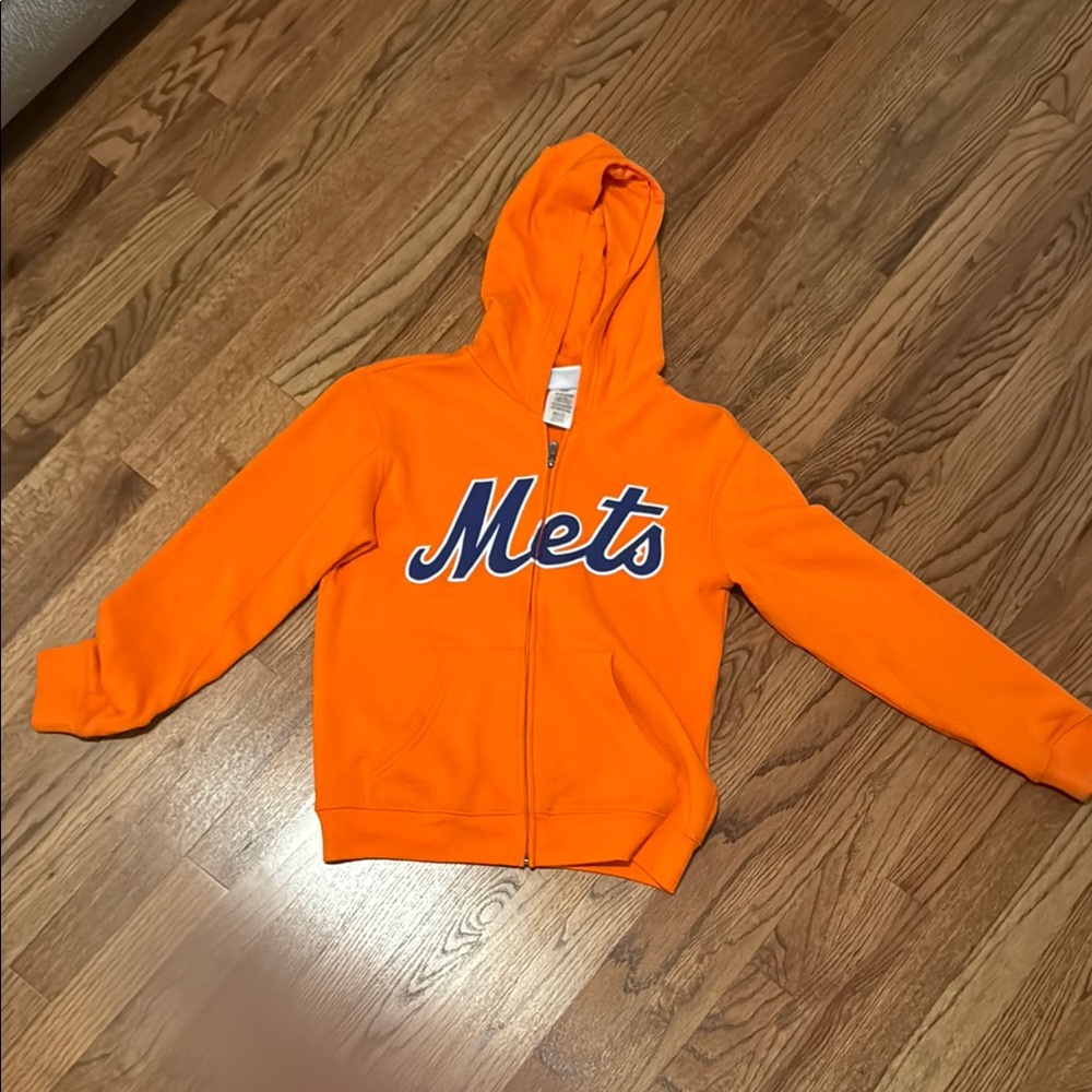 New York Mets Orange Zip Up Hoodie